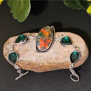 Spiny Oyster Turquoise / Green Quartz Bracelet